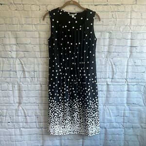 NorthStyle black and white polkadot sleeveless fit, and flare dress women size 6